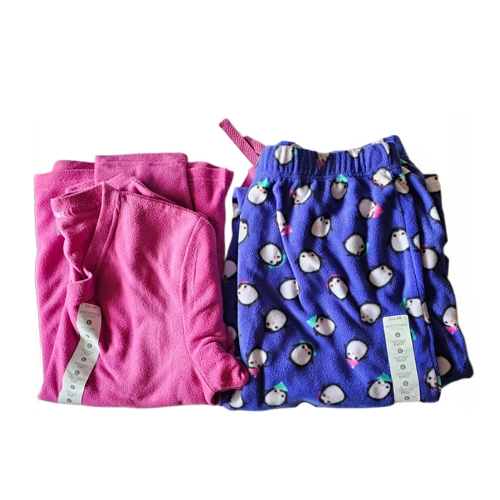 Great Northwest Clothing Company NWT Pink Top and Blue Penguin Pajama Pants